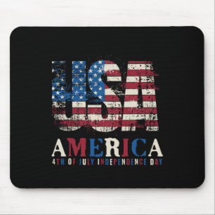 Rot Weiß Blau USA Amerika 4. Juli Patriotisch Mousepad
