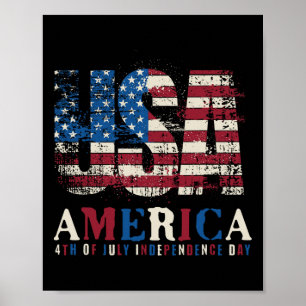 Rot Weiß Blau USA Amerika 4. Juli Patriotisch Poster