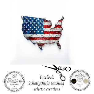 Rot Weiß Blau USA-Flagge Glas-Effekt Decoupage Seidenpapier