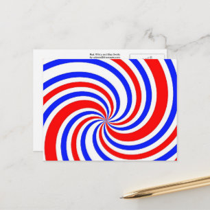 Rot-Weiß-Blau-Wirbel-Postkarte Postkarte