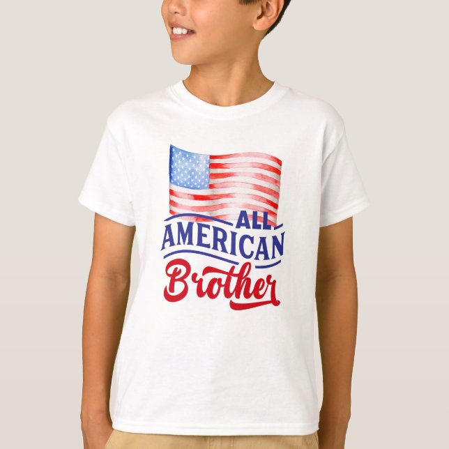 Rot-weiß-blaue Flagge All American Brother T-Shirt (Vorderseite)