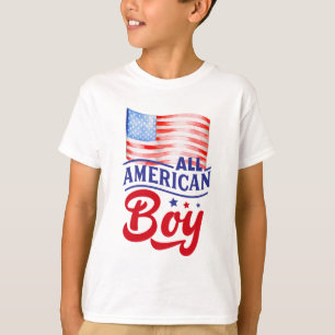 Rot-weiß-blaue Flagge Alle American Boy T - Shirt