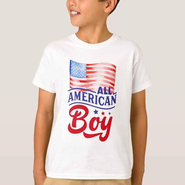 Rot-weiß-blaue Flagge Alle American Boy T - Shirt (Vorderseite)