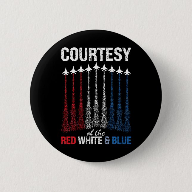 Rot-weiß-blaue Flagge der USA Kampfjets 4. Juli Button (Vorderseite)