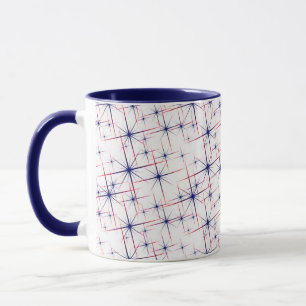 Rot-weiß-blaue Sternenexplosionen Tasse