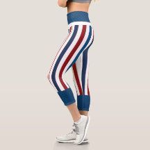 Rot, Weiß, Blaue Streifen, Hochwaiste Capris