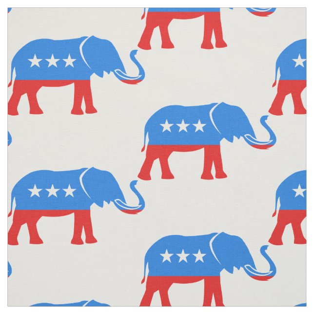 Rot-Weiß-Blauer Republikaner Elefant Patriotic Stoff (Muster)