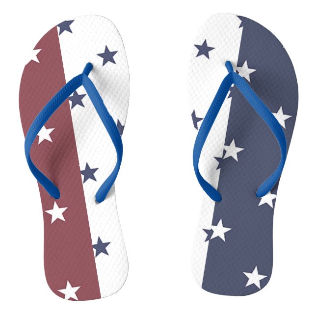 Rot-Weiß-Blauer Streifen Flip Flops (Fußbett)