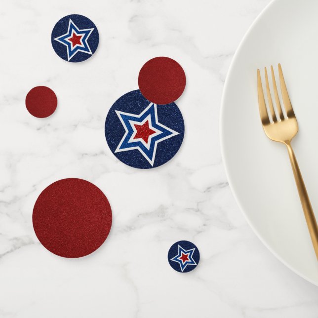Rot, Weiß, Blue Star 4. Juli Glitzer Konfetti (Gruppe)