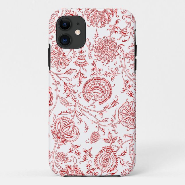 Rot-Weiß-Blume Case-Mate iPhone Hülle (Rückseite)