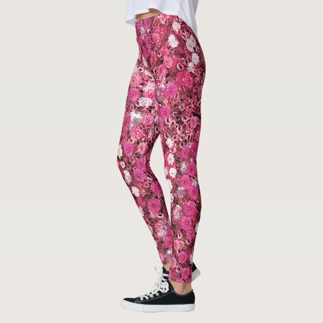 Rot-Weiß-Blume Leggings (Links)