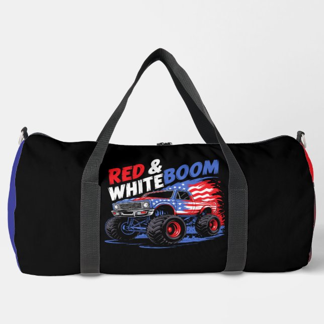 Rot-Weiß-Boom-Monstertruck  Duffle Bag (Vorderseite)