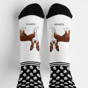 Rot-Weiß-Bostoner Terrier mit Namen und Paare Socken