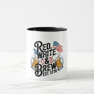 Rot Weiß & Brau Est 1776 4. Juli 250. USA Tasse