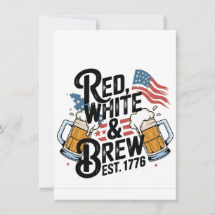 Rot Weiß & Brauen Est 1776 4. Juli 250. USA Feiertagskarte
