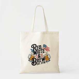 Rot Weiß & Brauerei Est 1776 4. Juli 250. USA Tragetasche