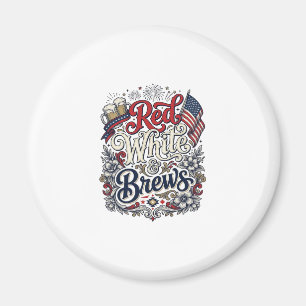 Rot Weiß & Brauereien Patriotisches Bier-Shirt-Des Magnet