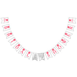 Rot-Weiß-Brautparty-Foto Wimpelkette