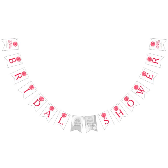 Rot-Weiß-Brautparty-Foto Wimpelkette (Alle)