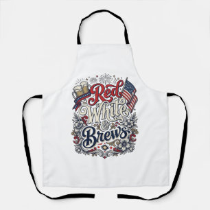 Rot Weiß & Brews Patriotisches Bier-Shirt-Design_1 Schürze