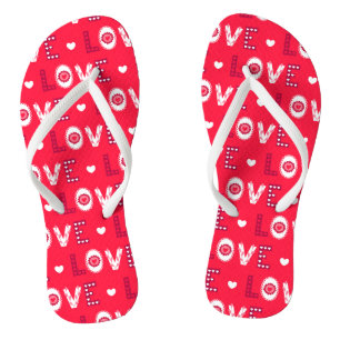 Rot-Weiß-Buchstaben Flip Flops