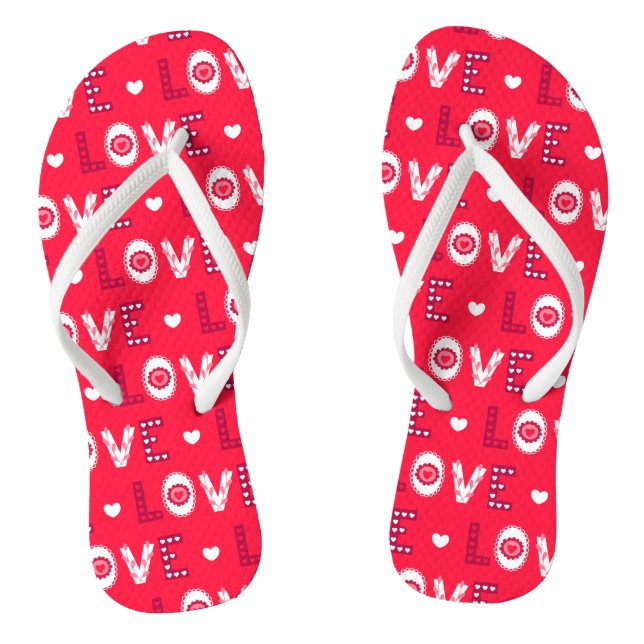 Rot-Weiß-Buchstaben Flip Flops (Fußbett)