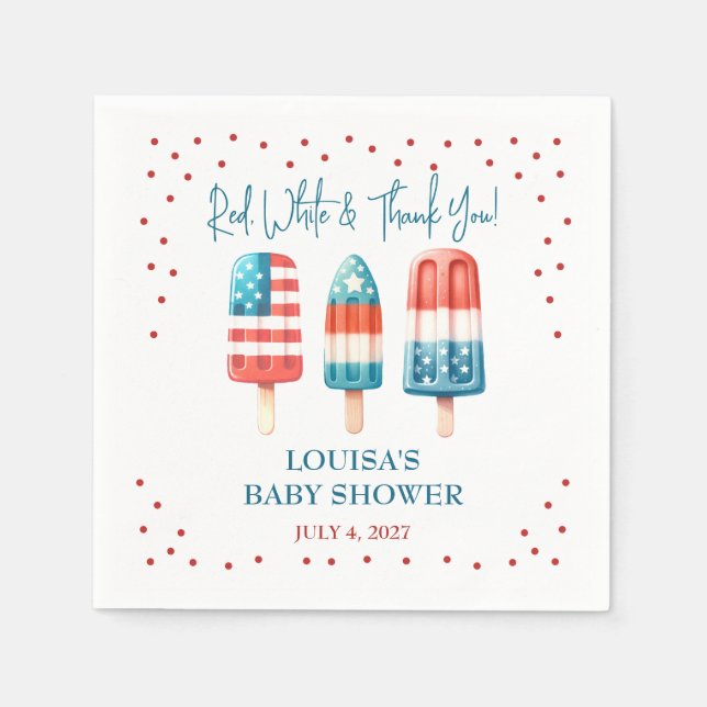 Rot, Weiß & Danke! Patriotic Popsicle Dusche Serviette (Vorderseite)