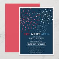 Rot, Weiß & Due 4. Juli Feuerwerk Babydusche in