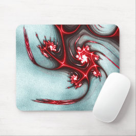 Rot-Weiß-Eidechsen auf sandiger Textur Mousepad