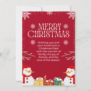 Rot & Weiß Einfach Frohe Weihnachtsgestaltung Feiertagskarte