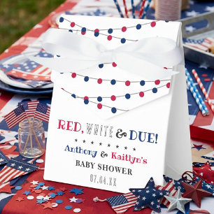Rot, Weiß & Fällig! 4. Juli-Baby-Shower Geschenkschachtel