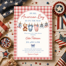 Rot Weiß & fällig Amerikanischer Junge Baby Shower