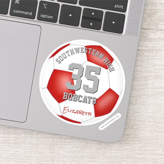 Rot-Weiß-Farben für die Fußball-Mannschaft Aufkleber (Detail)