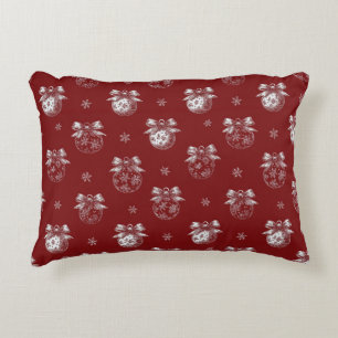 Rot-Weiß-Feiertags-Schmuck Toile De Jouy Dekokissen