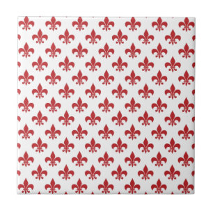 Rot-Weiß-Fleur-de-lys Fliese