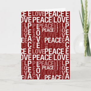Rot Weiß Frieden Liebe Weihnachten Karte