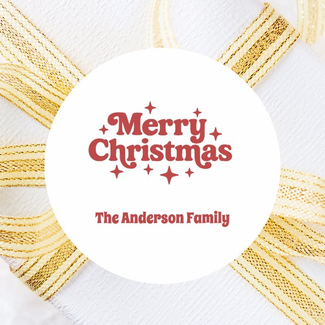 Rot weiß Frohe Weihnachtsfavoriten Runder Aufkleber (Von Creator hochgeladen)