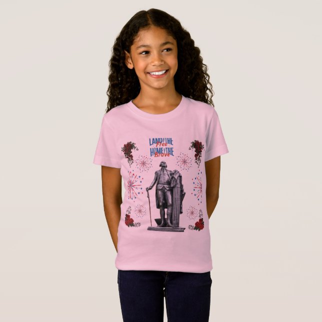 Rot Weiß Funkeln hellrosa T-Shirt (Vorne ganz)