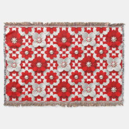 Rot-Weiß-Garten-Blumenmuster für Dekoration Decke