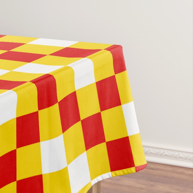 Rot-Weiß-Gelb kariertes Musterdesign  Tischdecke (Beispiel)