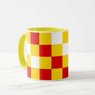 Rot Weiß Gelb Karomuster Design  Tasse