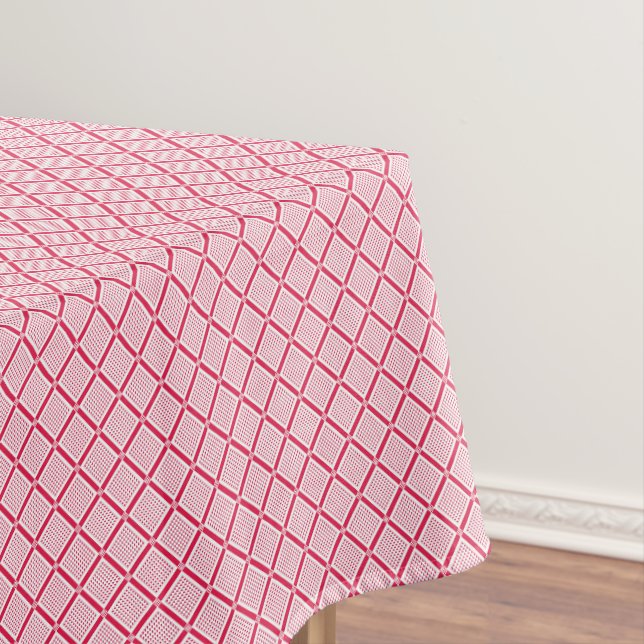 Rot-Weiß geometrisch kariertes Retro-Muster    Tischdecke (Beispiel)