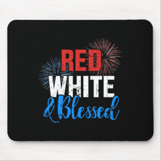 Rot Weiß Gesegnet Zum Unabhängigkeitstag Am 4. Jul Mousepad
