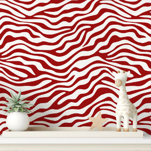 Rot-Weiß gestreift wie ein Zebra Tapete