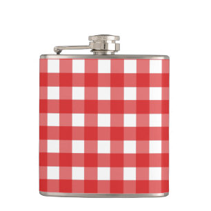 Rot-Weiß Gingham Flachmann