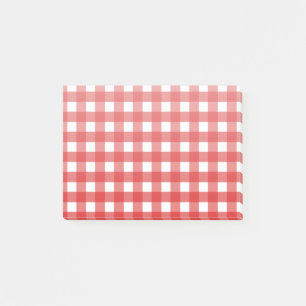 Rot-Weiß Gingham Post-it Klebezettel