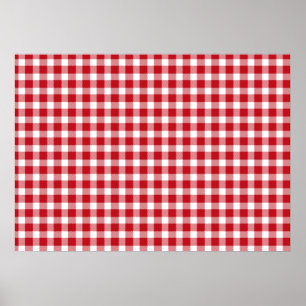 Rot-Weiß-Gingham-Stil Poster