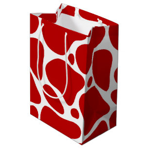 Rot-Weiß-Giraffenmuster Mittlere Geschenktüte