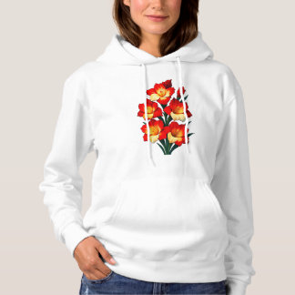 Rot & Weiß Gladiolus Vector - Parco delle camelie  Hoodie