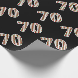 Rot, Weiß, Grün "70" 70. Ereignis an Weihnachten Geschenkpapier